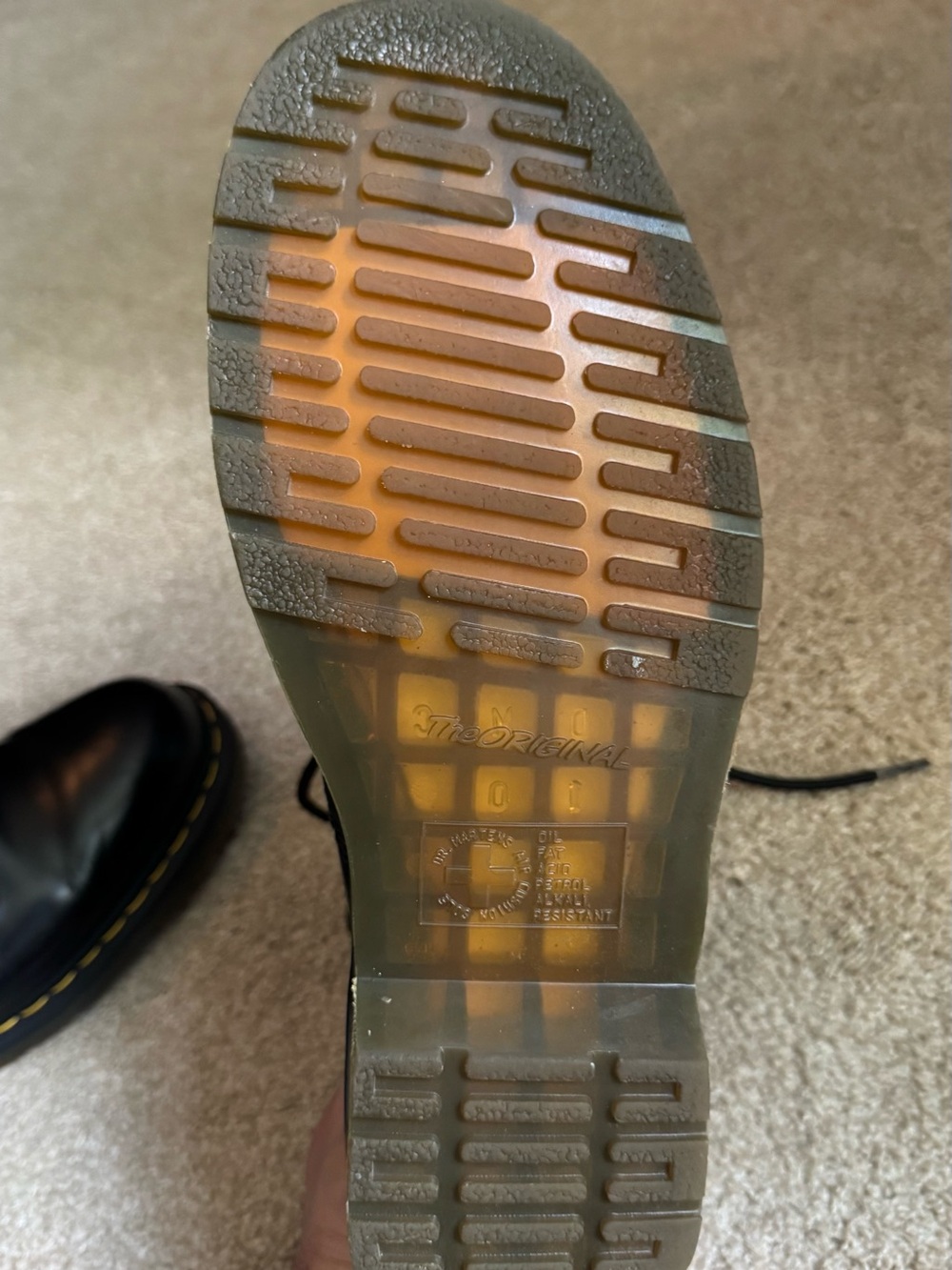 Black Leather Lace-Up Boots with Yellow Stitching - Picture 8 of 9